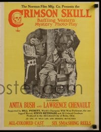 7g032 CRIMSON SKULL pressbook 1921 colored cowboys Anita Bush & Lawrence Chenault!