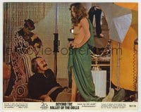 7h021 BEYOND THE VALLEY OF THE DOLLS color 8x10 still 1970 Russ Meyer, naked girl entertains man!