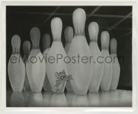 7h252 BOWLING ALLEY-CAT 8x10 still 1942 Jerry the Mouse is taunting Tom standing by head pin!