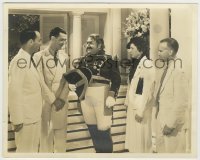 7h263 BUCCANEER deluxe candid 8x10 still 1938 Akim Tamiroff in costume with Brazilian officials!