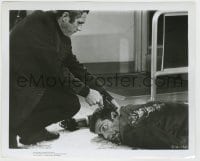7h267 BULLITT 8.25x10 still 1968 Steve McQueen holding gun to head of wounded man on floor!