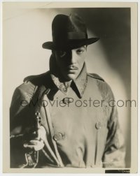 7h287 CESAR ROMERO 8x10.25 still 1935 in trench coat pointing gun from Show Them No Mercy!