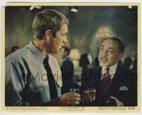 7h028 CINCINNATI KID color 8x10 still #12 1965 Edward G. Robinson gives Steve McQueen girl advice!