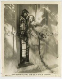 7h340 DESIRE 8x10 still 1936 rumpled Gary Cooper & sexy Marlene Dietrich wearing fur in doorway!