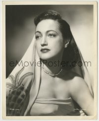 7h357 DOROTHY LAMOUR deluxe 8x10 still 1940s head & shoulders portrait wearing tropical shawl!