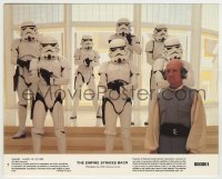 7h042 EMPIRE STRIKES BACK 8x10 mini LC #7 1980 great c/u of John Hollis as Lobot with Stormtroopers!