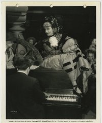 7h399 FLAME OF NEW ORLEANS candid 8x10 still 1941 Marlene Dietrich sitting on piano between scenes!