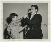 7h403 FOLLOW THE BOYS candid 8.25x10 still 1944 Orson Welles uses mallet & chisel to get boy's tooth