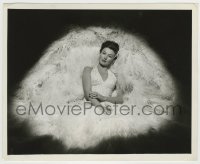 7h435 GINNY SIMMS 8.25x10 still 1940s glamorous portrait surrounded by feathers by Welbourne!