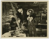 7h436 GIRL OF THE GOLDEN WEST 8x10.25 still 1938 Jeanette MacDonald & Nelson Eddy in log cabin!