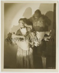 7h448 GORILLA 8x10.25 still 1930 great fake ape attacks young Walter Pidgeon carrying Lila Lee!