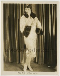 7h509 IRENE RICH 8x10.25 still 1927 the Warner Bros star full-length in fur-trimmed coat!