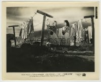 7h517 JANE EYRE 8.25x10 still 1944 unbilled 12 year-old Elizabeth Taylor & Garner hanging laundry!