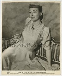 7h530 JOAN CRAWFORD deluxe 7.75x9.75 still 1940s seated c/u in cool dress with cigarette in hand!