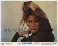 7h061 JUSTINE color 8x10 still 1969 best close up of sexy Anouk Aimee with her hand in her hair!