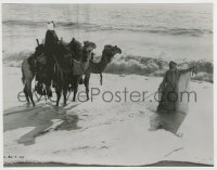 7h568 LAWRENCE OF ARABIA 7.25x9.25 still 1963 Peter O'Toole leading Omar Sharif riding on camel!