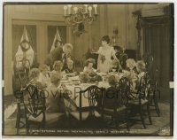 7h545 JUST A WIFE 8x10 still 1920 pretty Leatrice Joy at table with twelve small children eating!