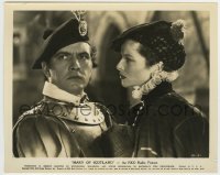 7h634 MARY OF SCOTLAND 8x10 still 1936 close up of concerned Katharine Hepburn & Fredric March!