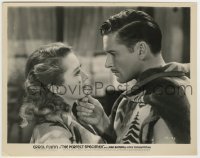 7h723 PERFECT SPECIMEN 8x10.25 still 1937 great romantic c/u of Joan Blondell & Errol Flynn!