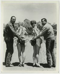 7h788 ROUNDERS 8x10 still 1965 Glenn Ford & Henry Fonda cover sexy Sue Ane Langdon & Hope Holiday!