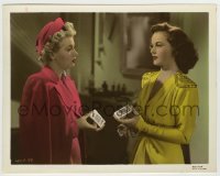 7h114 SOMEWHERE I'LL FIND YOU color-glos 8x10.25 still 1942 Lana Turner & Patricia Dane with cards!