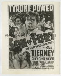 7h845 SON OF FURY 8x10 still 1942 Tyrone Power, Gene Tierney, Frances Farmer, great one-sheet art!