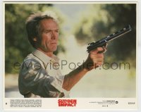 7h121 SUDDEN IMPACT 8x10 mini LC #8 1983 close up of Clint Eastwood as Dirty Harry with big gun!