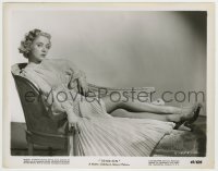 7h902 TENSION 8x10.25 still 1949 full-length bad Audrey Totter on divan showing her sexy legs!