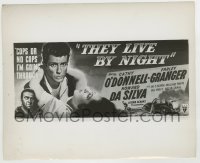7h913 THEY LIVE BY NIGHT 8x10 still 1948 Nicholas Ray film noir classic, cool 24-sheet image!