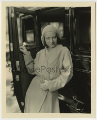 7h451 GREAT DAY 8.25x10 still 1930 portrait of Joan Crawford by car in her unfinished MGM movie!