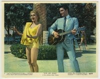 7h147 VIVA LAS VEGAS color 8x10 still #4 1964 Elvis Presley w/ guitar & sexy Ann-Margret in swimsuit