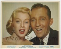 7h152 WHITE CHRISTMAS color 8x10 still 1954 best portrait of Bing Crosby & Rosemary Clooney singing!