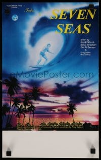 7j036 TALES OF THE SEVEN SEAS Aust special poster 1981 cool surfing image and art of surfer in sky!