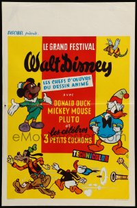 7j353 LE GRAND FESTIVAL WALT DISNEY Belgian 1970s ITK cartoon art of Donald Duck, Mickey & Goofy!