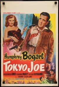 7j372 TOKYO JOE Belgian 1949 Humphrey Bogart & sexy smoking Florence Marly in Japan!