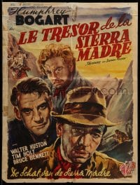 7j373 TREASURE OF THE SIERRA MADRE Belgian 1948 Wik art of Humphrey Bogart, Tim Holt & Huston!