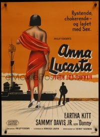 7j378 ANNA LUCASTA Danish 1959 different art of sexy Eartha Kitt on pier by K. Wenzel!