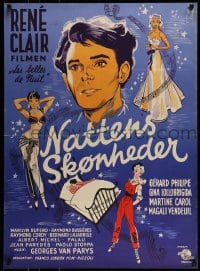 7j380 BEAUTIES OF THE NIGHT Danish 1953 Rene Clair, sexy Gina Lollobrigida, Martine Carol!