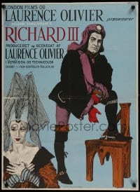 7j416 RICHARD III Danish 1956 Laurence Olivier as director and in title role, cool art!
