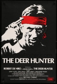 7j060 DEER HUNTER English double crown 1979 art of De Niro w/gun to his head, Michael Cimino!