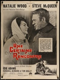 7j205 LOVE WITH THE PROPER STRANGER French 24x32 1964 romantic close up of Natalie Wood & McQueen!