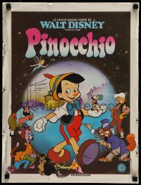 7j220 PINOCCHIO French 16x21 R1980s Disney classic cartoon about a wooden boy who wants to be real!