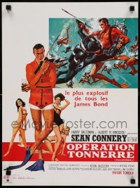 7j225 THUNDERBALL French 16x21 R1980s art of Sean Connery as James Bond 007 by McGinnis and McCarthy