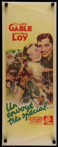 7j196 TOO HOT TO HANDLE French 10x25 1938 Clark Gable, Myrna Loy & Walter Pidgeon!