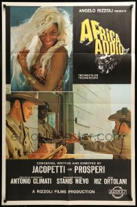 7j171 ADIOS AFRICA Italian 1sh 1967 Jacopetti & Prosperi's Africa Addio, blonde woman!