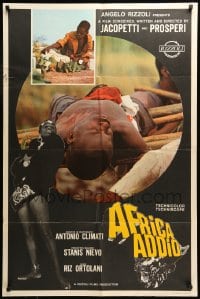 7j172 ADIOS AFRICA Italian 1sh 1967 Jacopetti & Prosperi's Africa Addio, image of man's body!