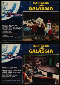7j167 BATTLESTAR GALACTICA set of 5 Italian 18x26 pbustas 1978 Richard Hatch, Dirk Benedict!