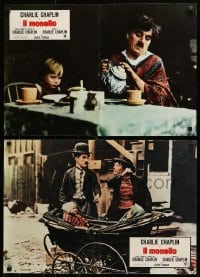 7j169 KID set of 7 Italian 18x26 pbustas R1960s Charlie Chaplin & Jackie Coogan!