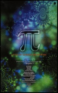 7j812 PI Japanese 18x29 1998 Darren Aronofsky sci-fi mathematician thriller!