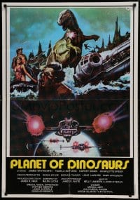7j103 PLANET OF DINOSAURS Lebanese 1978 X-Wings & Millennium Falcon art from Star Wars by Tino Aller
